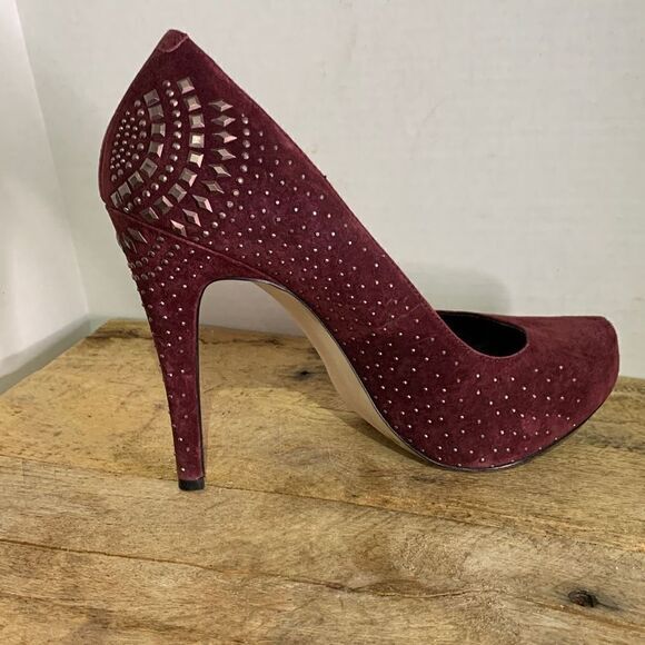 BCBGeneration studded party pumps maroon high heels glam runway - Picture 4 of 11